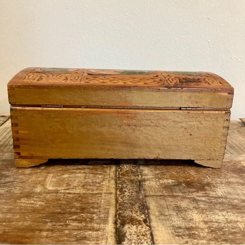 Scenic Carved Wood Box Document Box Glove Box Box Decorative Jewelry Box